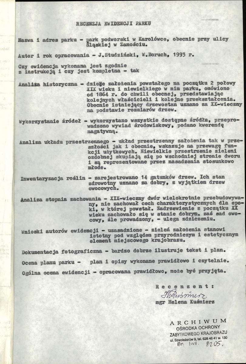 EP - Ewidencja parkowa, skan nr 4