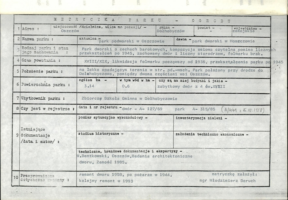 EP - Ewidencja parkowa, skan nr 6