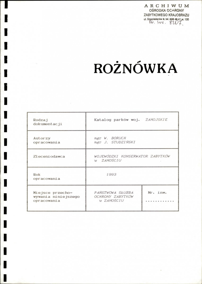 EP - Ewidencja parkowa, skan nr 3