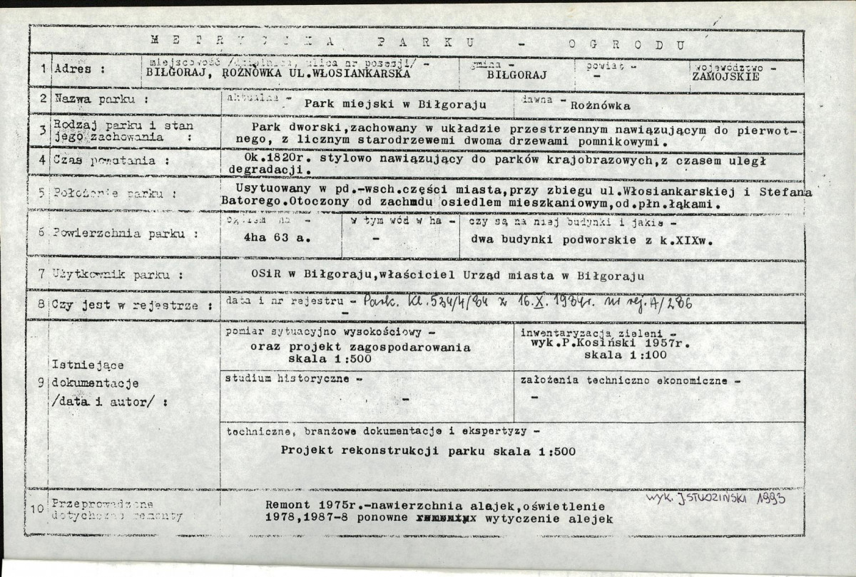 EP - Ewidencja parkowa, skan nr 6