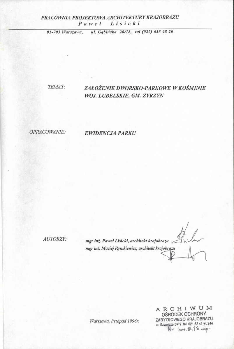 EP - Ewidencja parkowa, skan nr 3