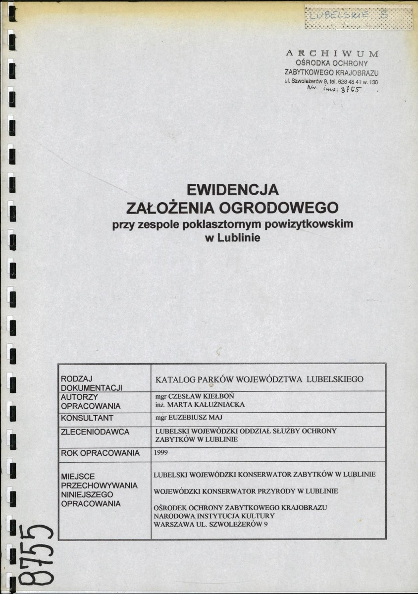 EP - Ewidencja parkowa, skan nr 1