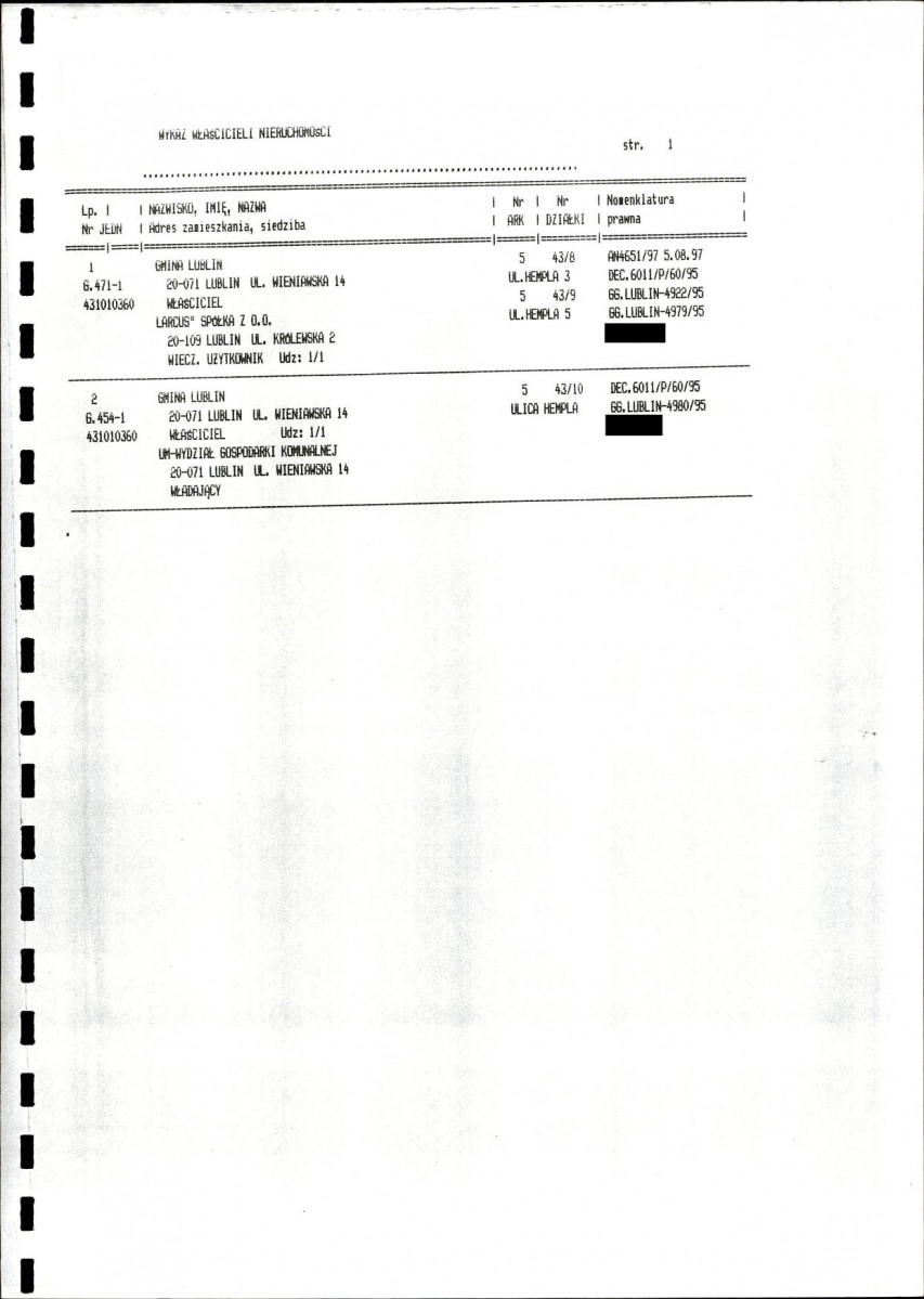 EP - Ewidencja parkowa, skan nr 27