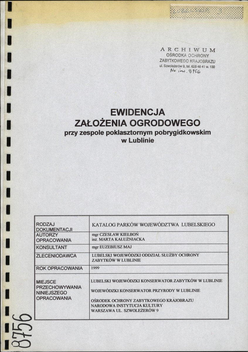 EP - Ewidencja parkowa, skan nr 1