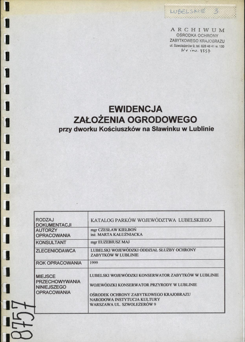 EP - Ewidencja parkowa, skan nr 1