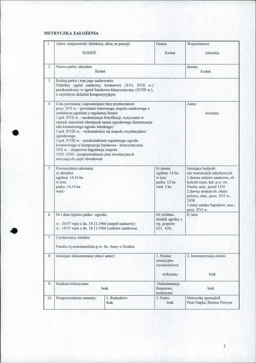 EP - Ewidencja parkowa, skan nr 7