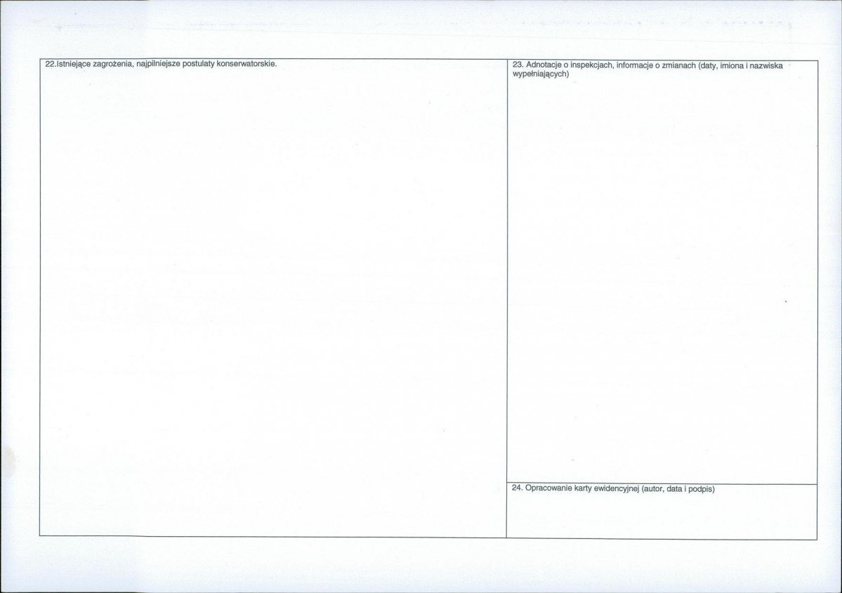 Karta obiektu niewpisanego do rejestru, skan nr 2