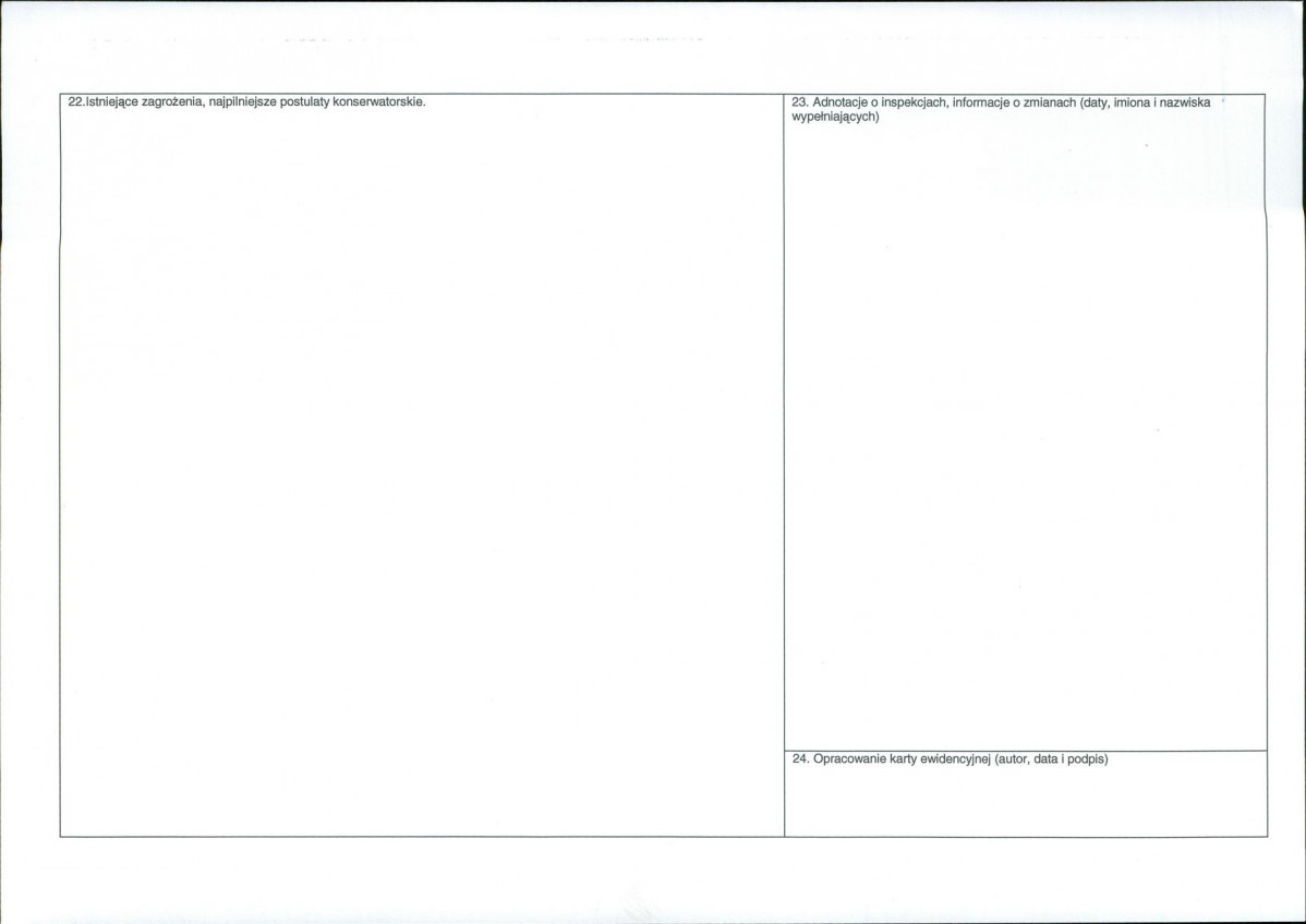 Karta obiektu niewpisanego do rejestru, skan nr 2