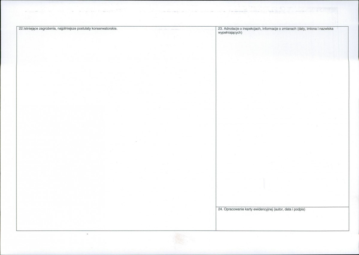 Karta obiektu niewpisanego do rejestru, skan nr 2
