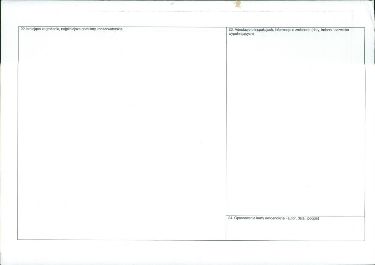 Karta obiektu niewpisanego do rejestru, skan nr 2