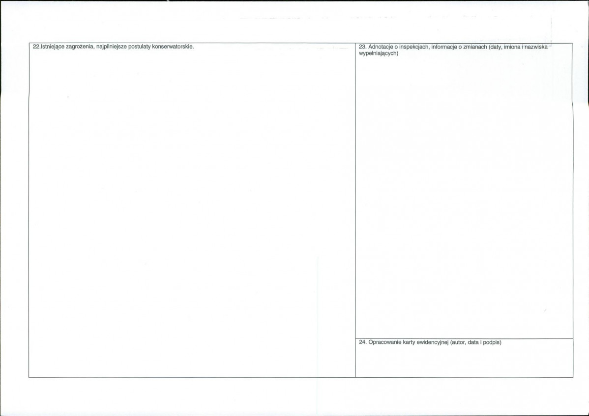 Karta obiektu niewpisanego do rejestru, skan nr 2