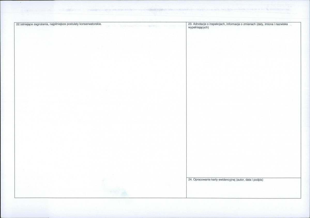 Karta obiektu niewpisanego do rejestru, skan nr 2