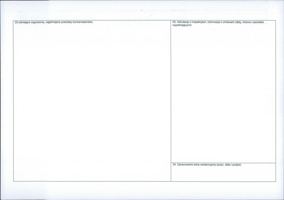 Karta obiektu niewpisanego do rejestru, skan nr 2