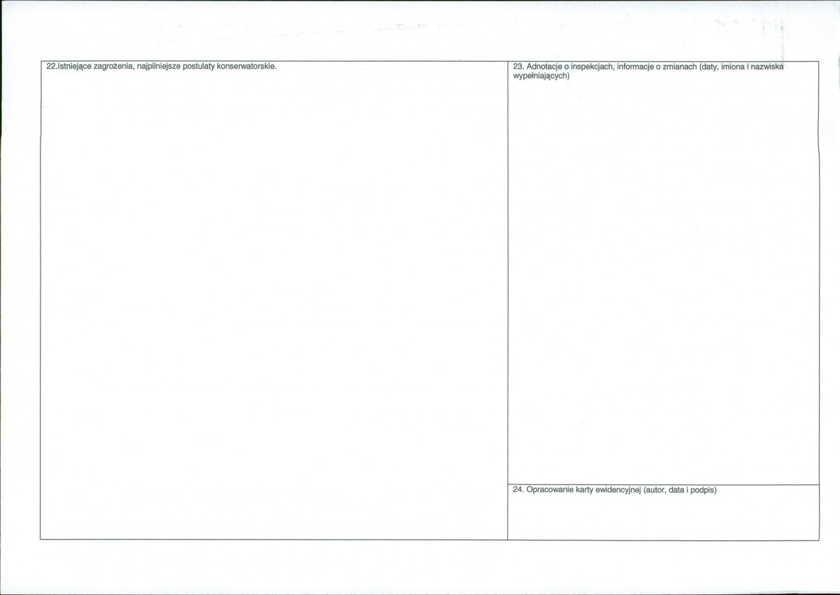 Karta obiektu niewpisanego do rejestru, skan nr 2