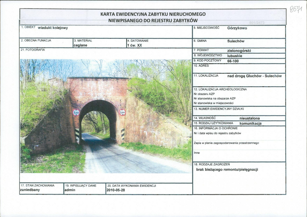 KEZN - Karta obiektu niewpisanego do rejestru, skan nr 1