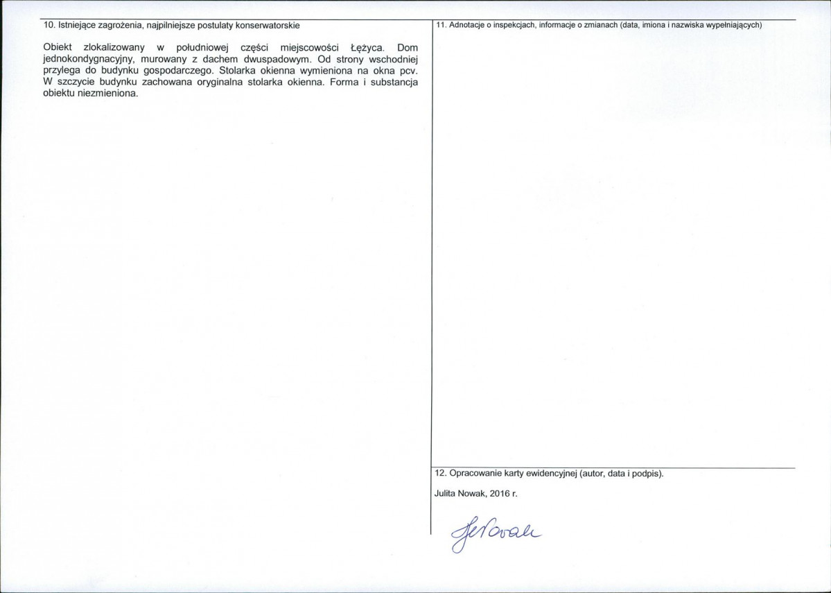 KEZN - Karta obiektu niewpisanego do rejestru, skan nr 2