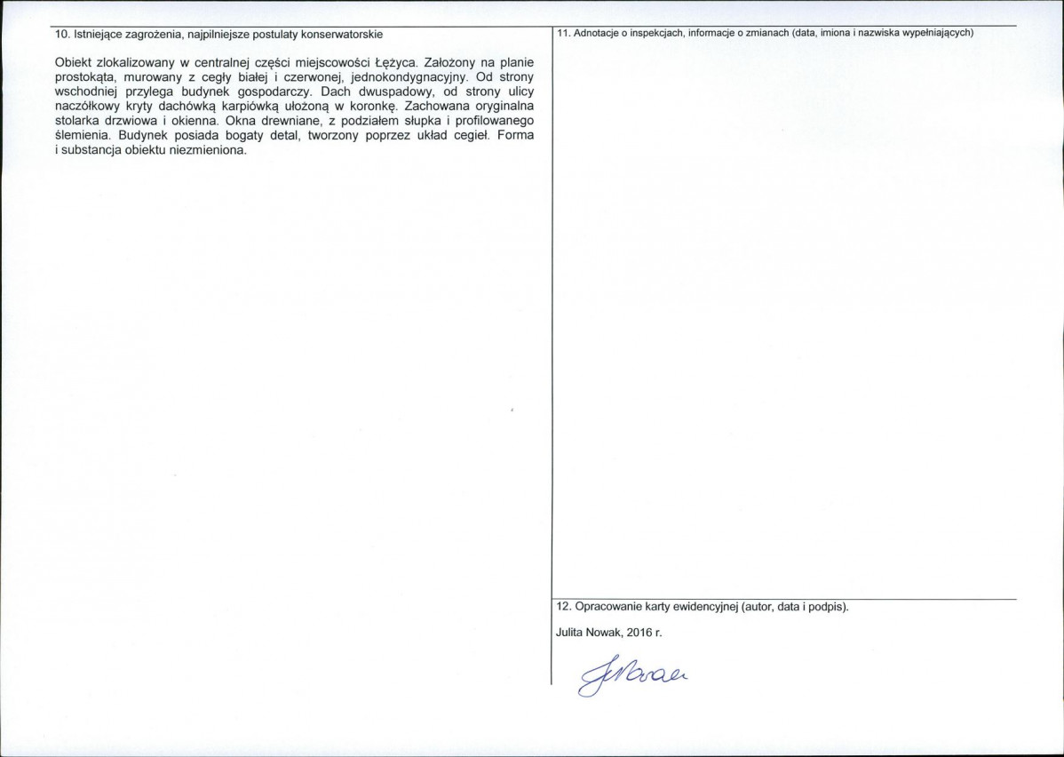 Karta obiektu niewpisanego do rejestru, skan nr 2