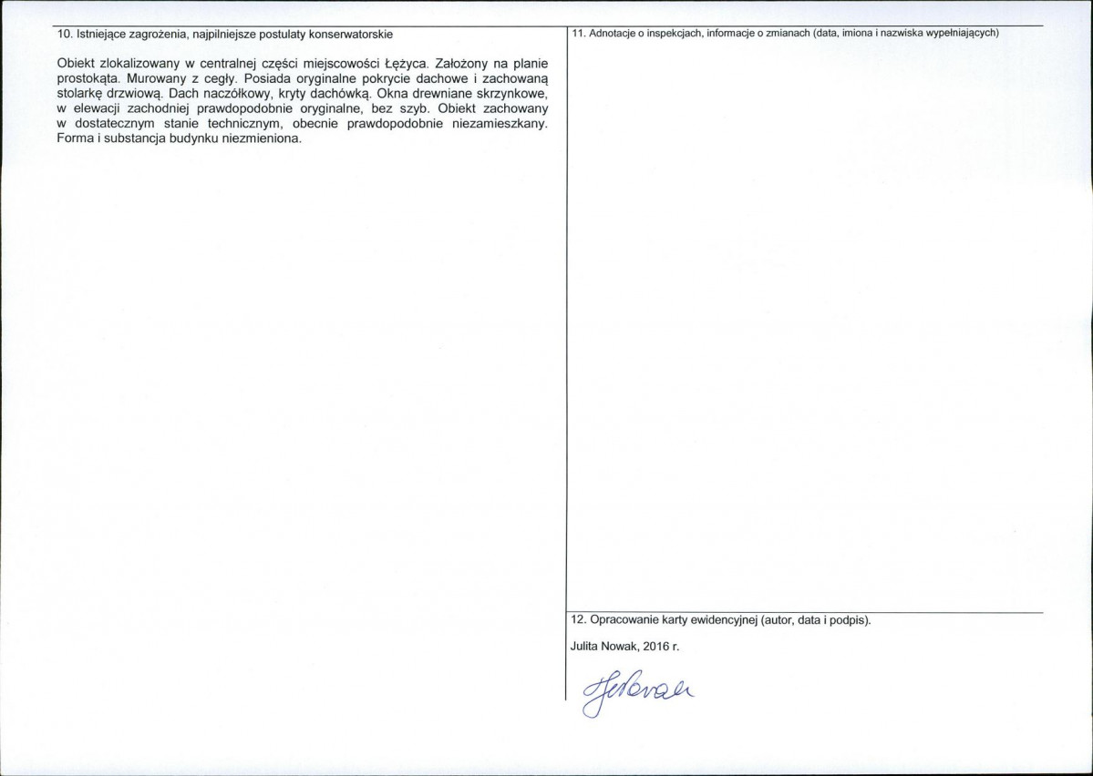 Karta obiektu niewpisanego do rejestru, skan nr 2