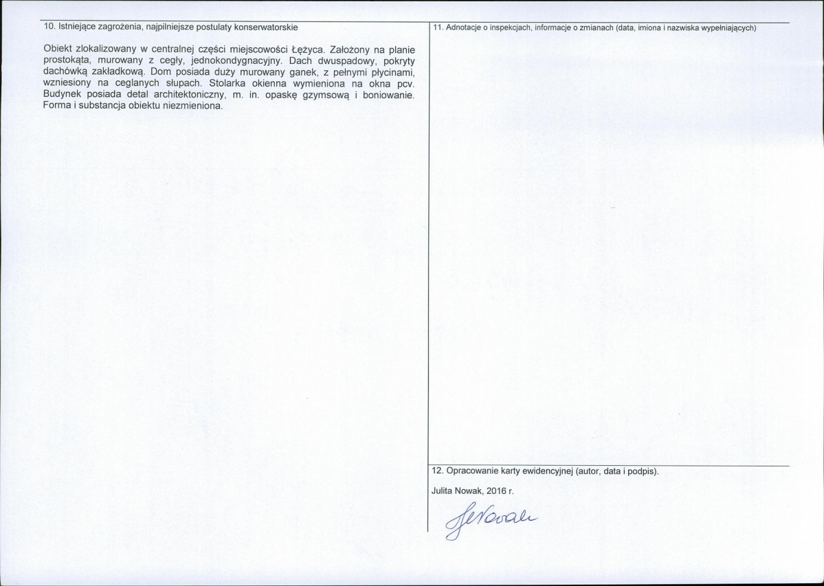 Karta obiektu niewpisanego do rejestru, skan nr 2