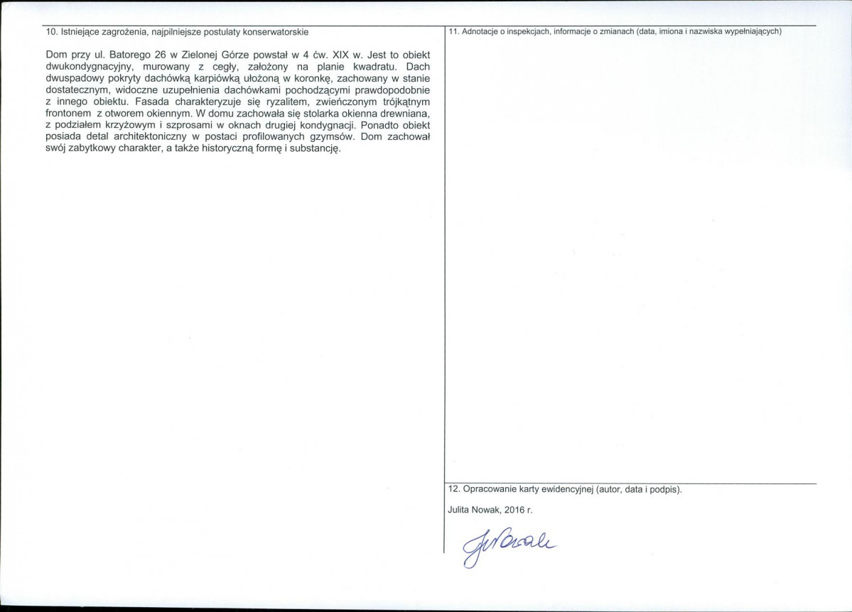Karta obiektu niewpisanego do rejestru, skan nr 2