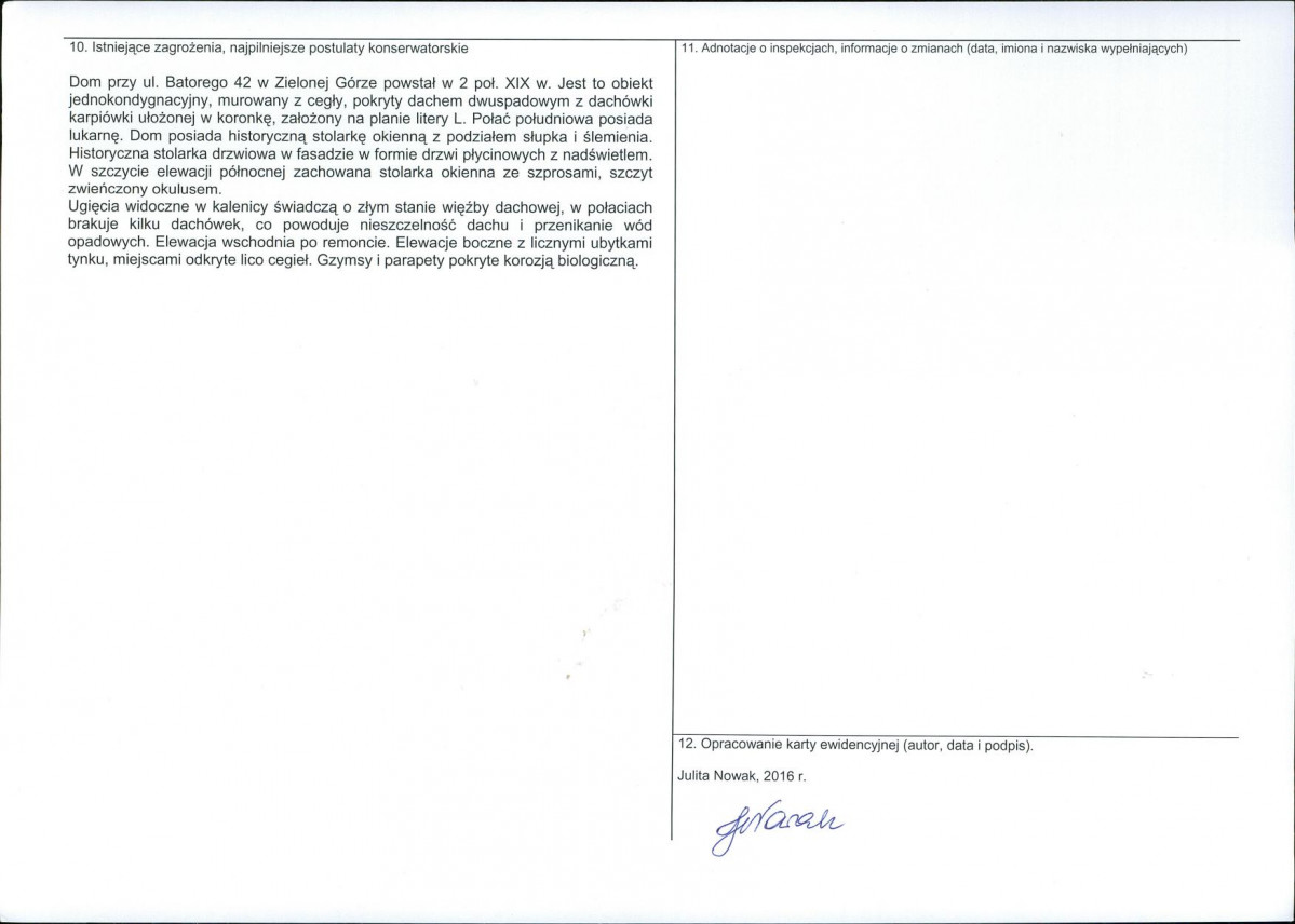 Karta obiektu niewpisanego do rejestru, skan nr 2