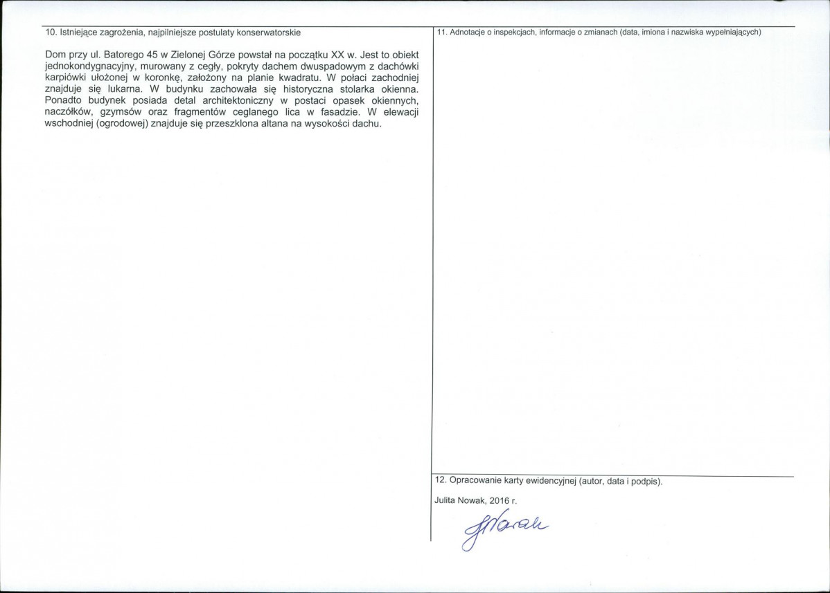 Karta obiektu niewpisanego do rejestru, skan nr 2