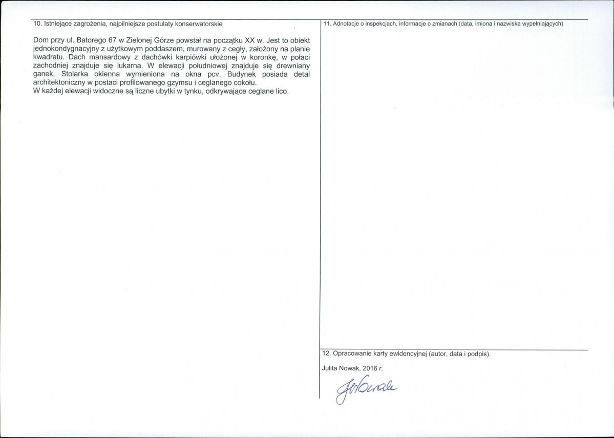 Karta obiektu niewpisanego do rejestru, skan nr 2