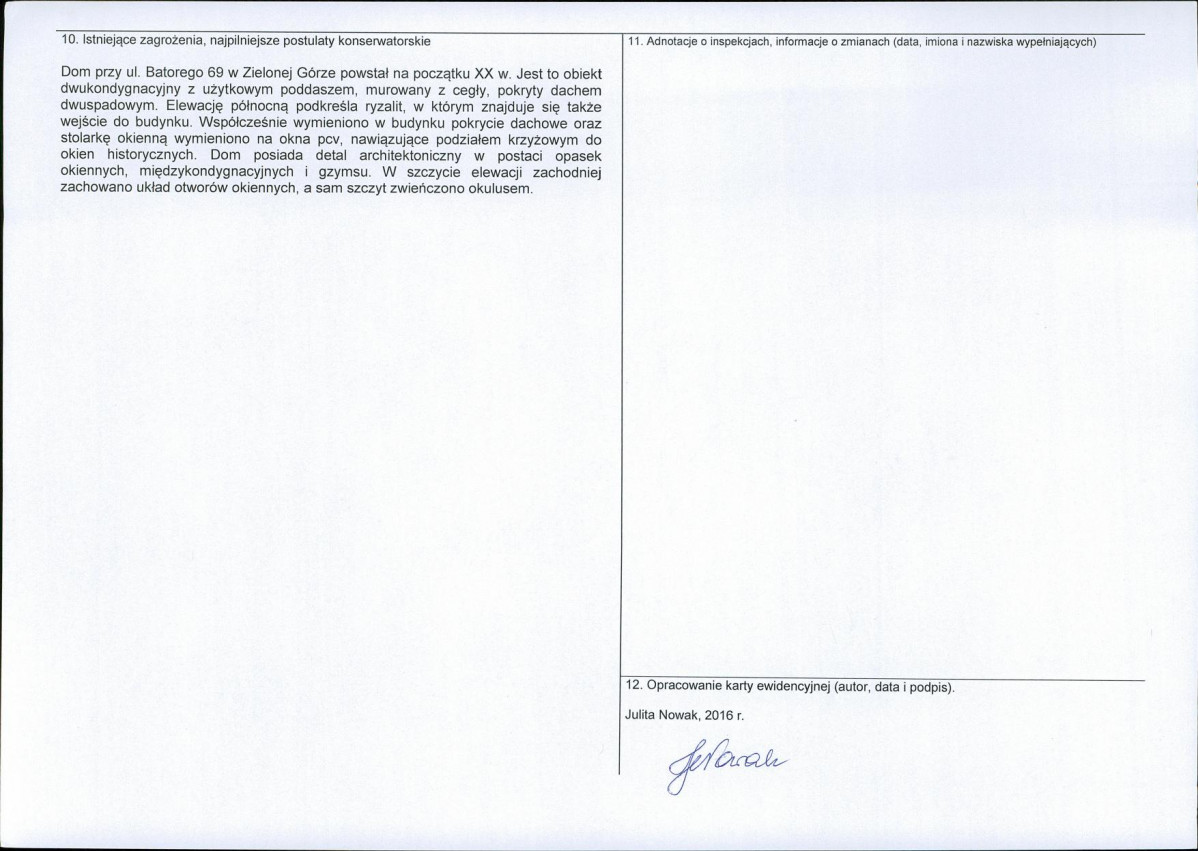 Karta obiektu niewpisanego do rejestru, skan nr 2