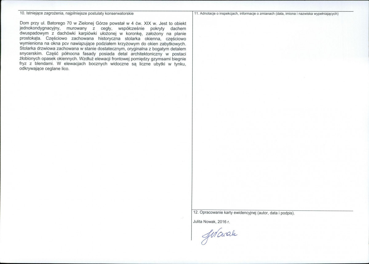 Karta obiektu niewpisanego do rejestru, skan nr 2