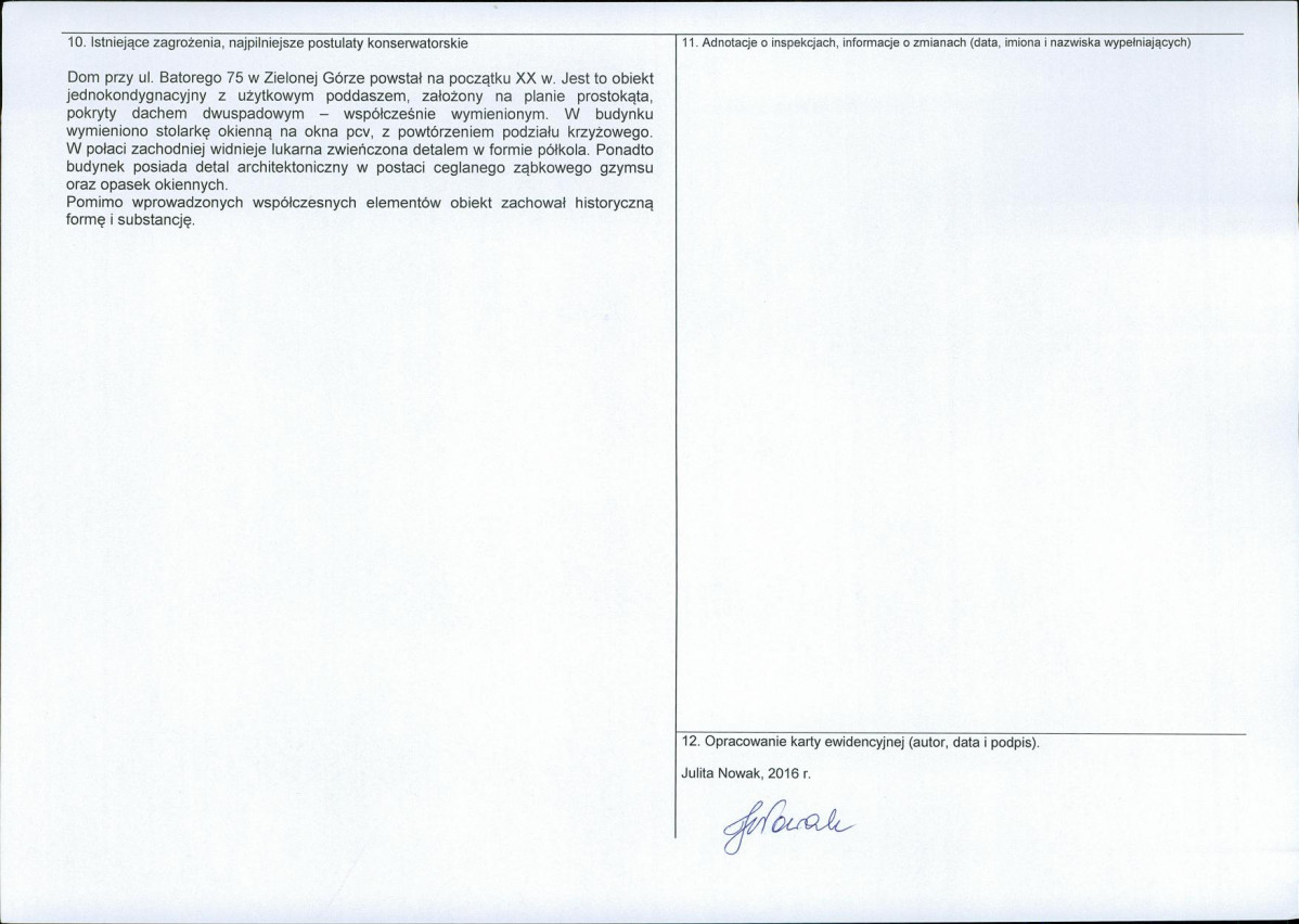 Karta obiektu niewpisanego do rejestru, skan nr 2