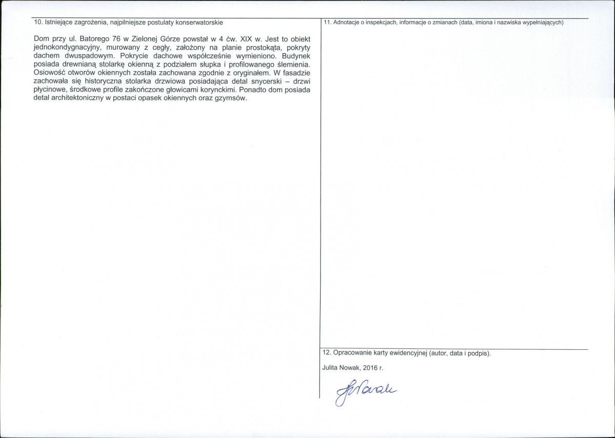Karta obiektu niewpisanego do rejestru, skan nr 2
