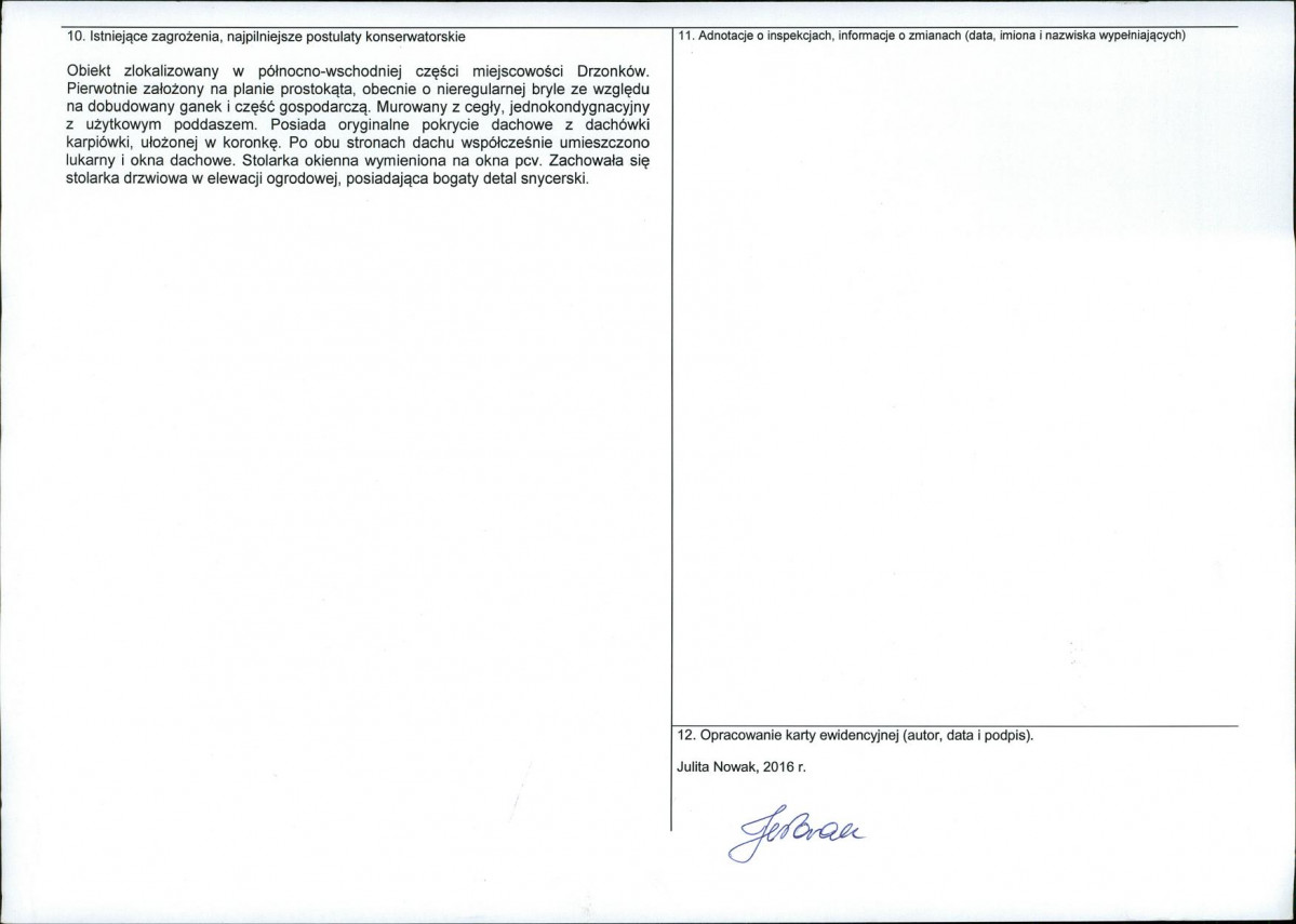 Karta obiektu niewpisanego do rejestru, skan nr 2