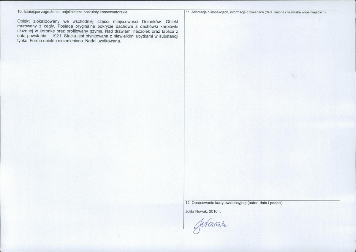 Karta obiektu niewpisanego do rejestru, skan nr 2