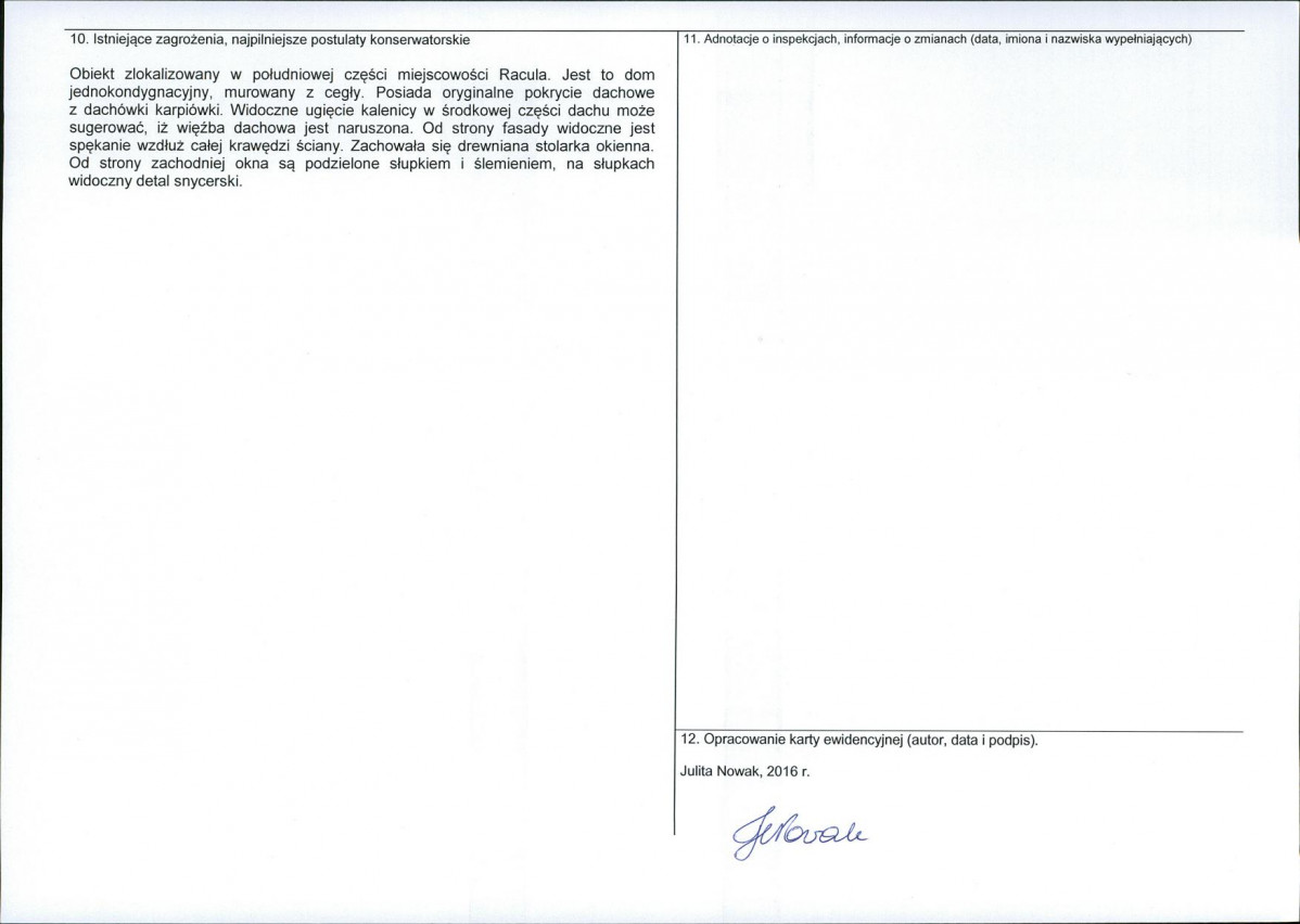 Karta obiektu niewpisanego do rejestru, skan nr 2