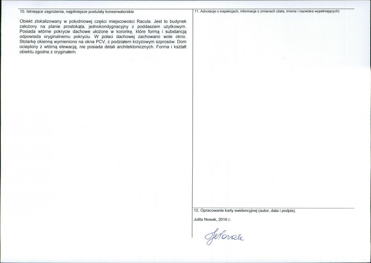 Karta obiektu niewpisanego do rejestru, skan nr 2