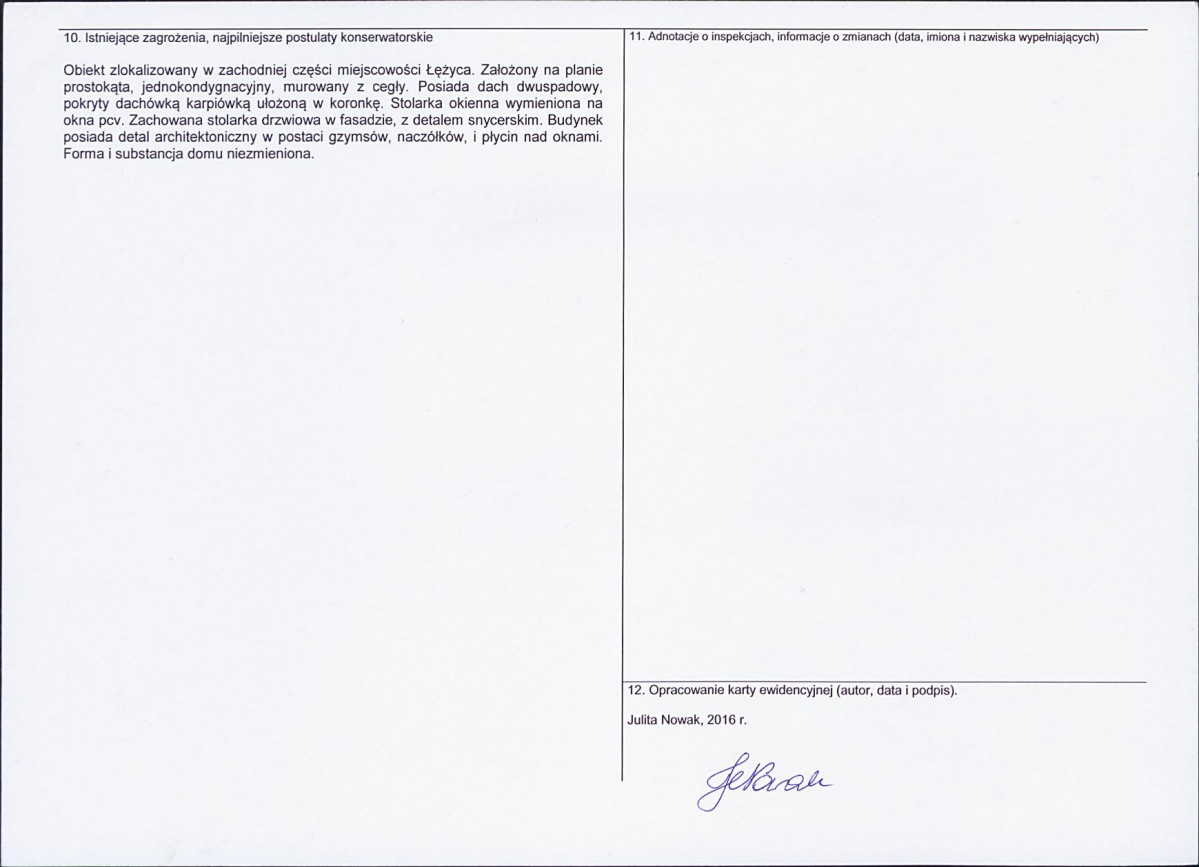 Karta obiektu niewpisanego do rejestru, skan nr 2