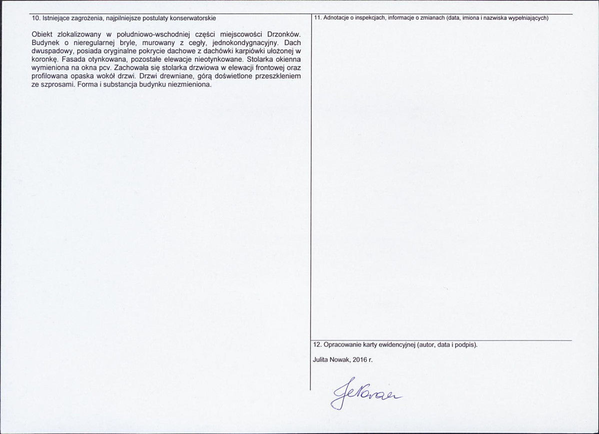 Karta obiektu niewpisanego do rejestru, skan nr 2