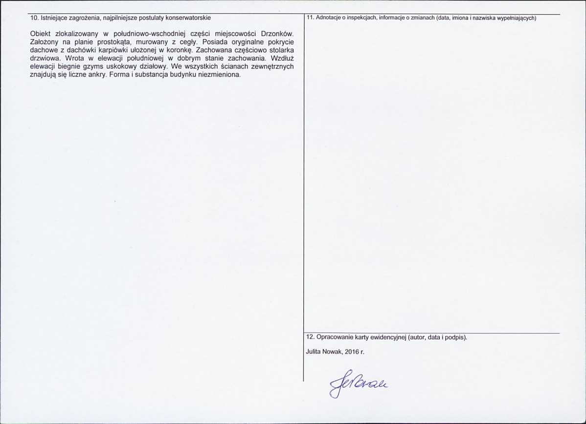 Karta obiektu niewpisanego do rejestru, skan nr 2