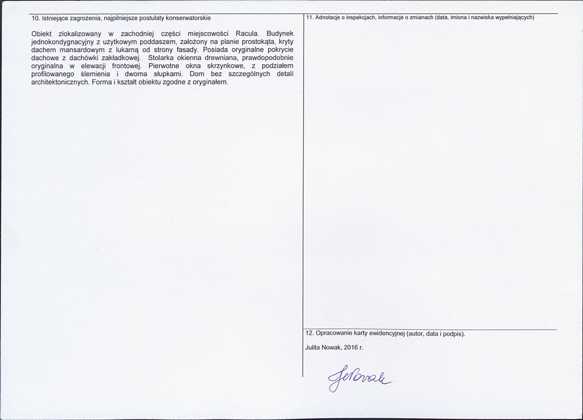 Karta obiektu niewpisanego do rejestru, skan nr 2