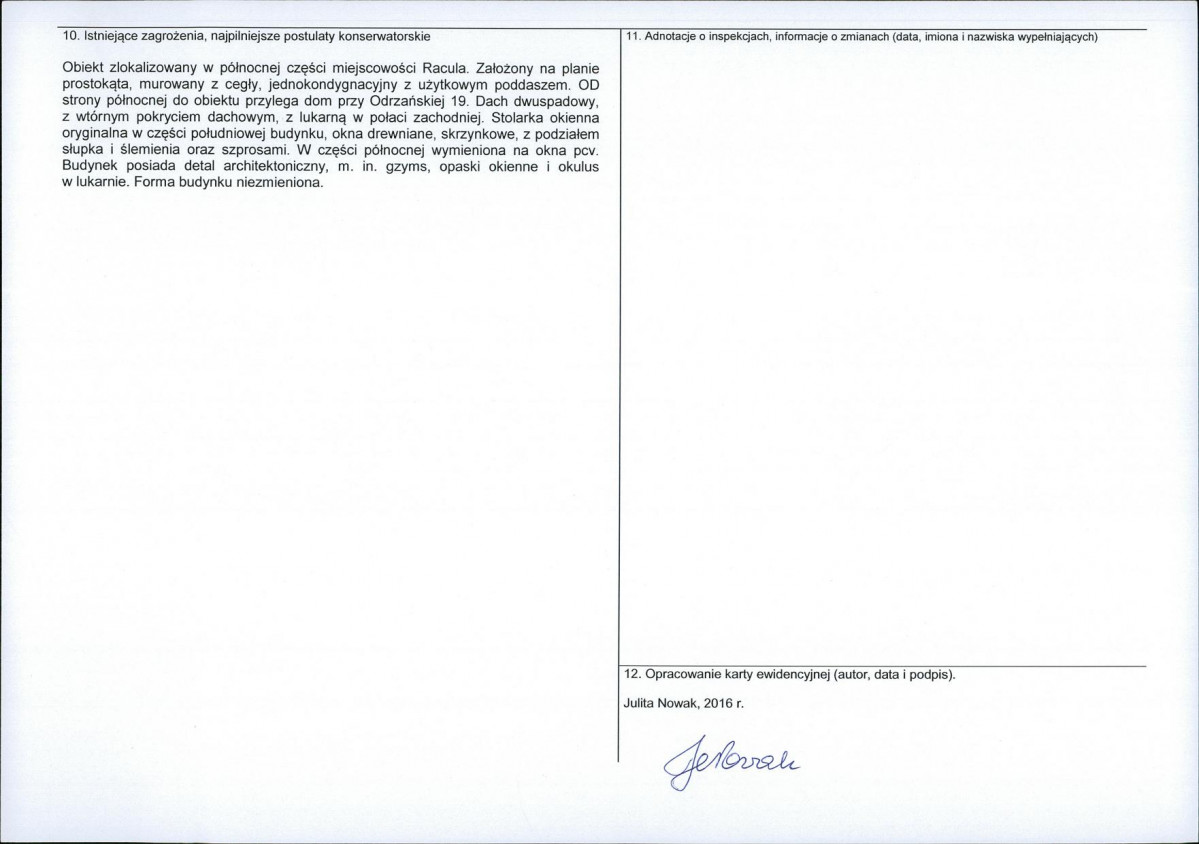 Karta obiektu niewpisanego do rejestru, skan nr 2