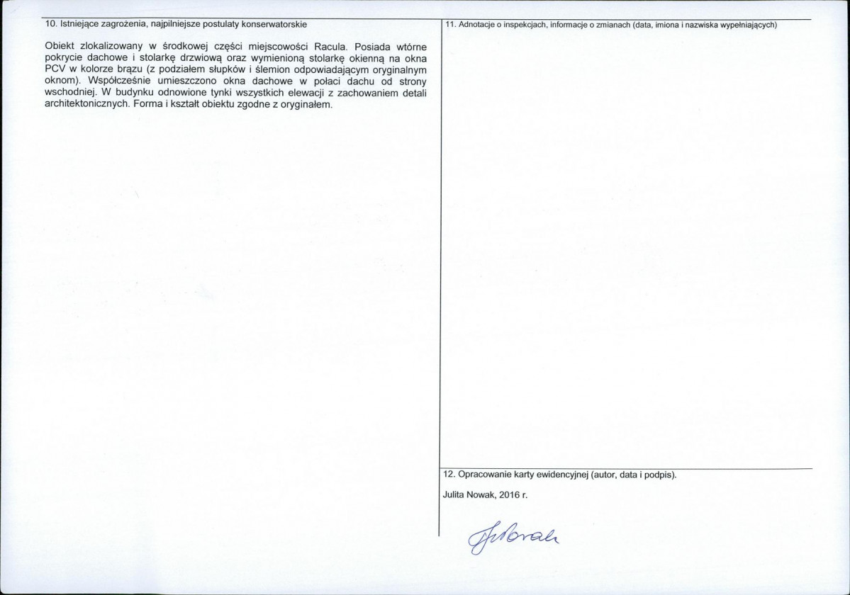 Karta obiektu niewpisanego do rejestru, skan nr 2