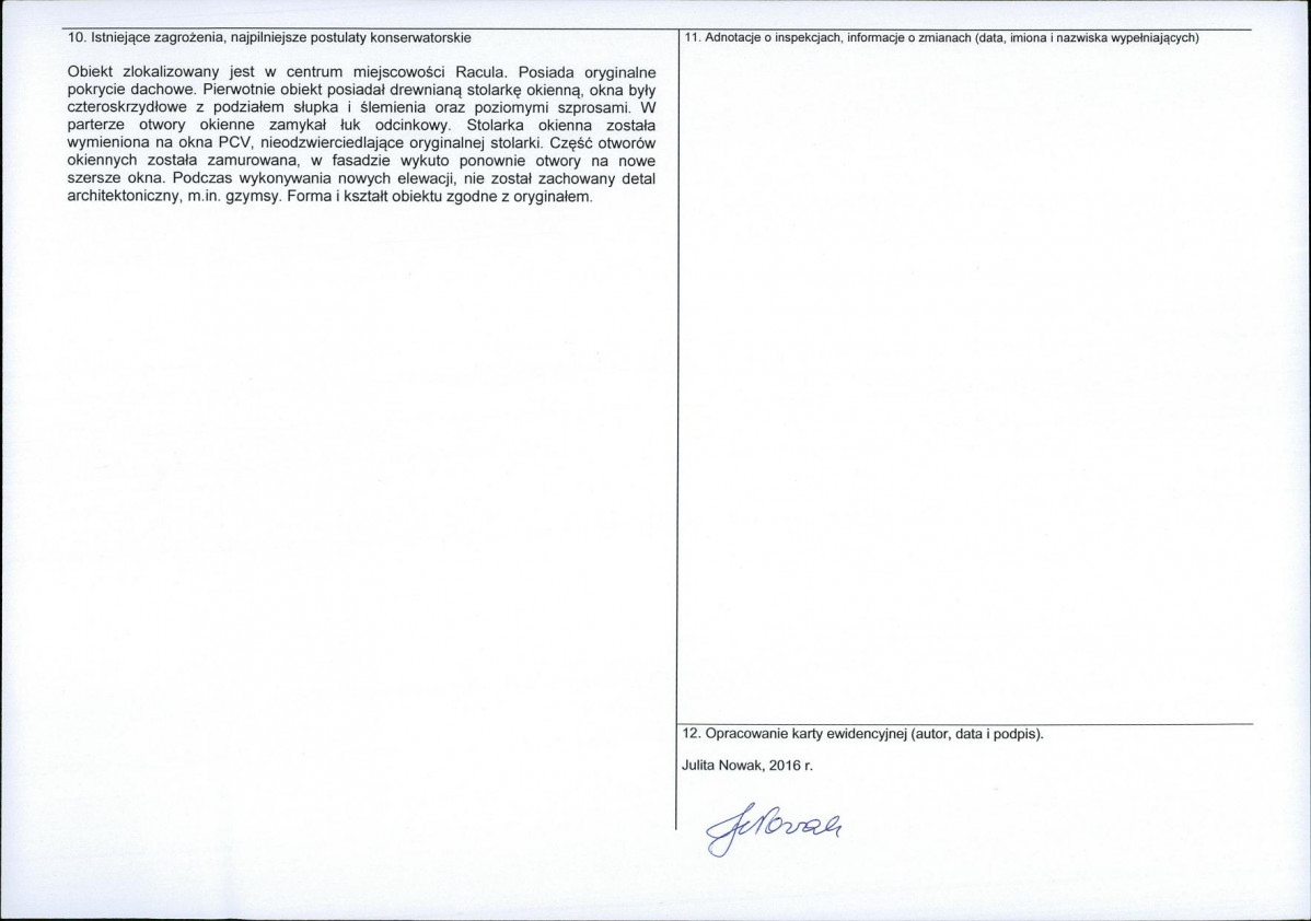 Karta obiektu niewpisanego do rejestru, skan nr 2