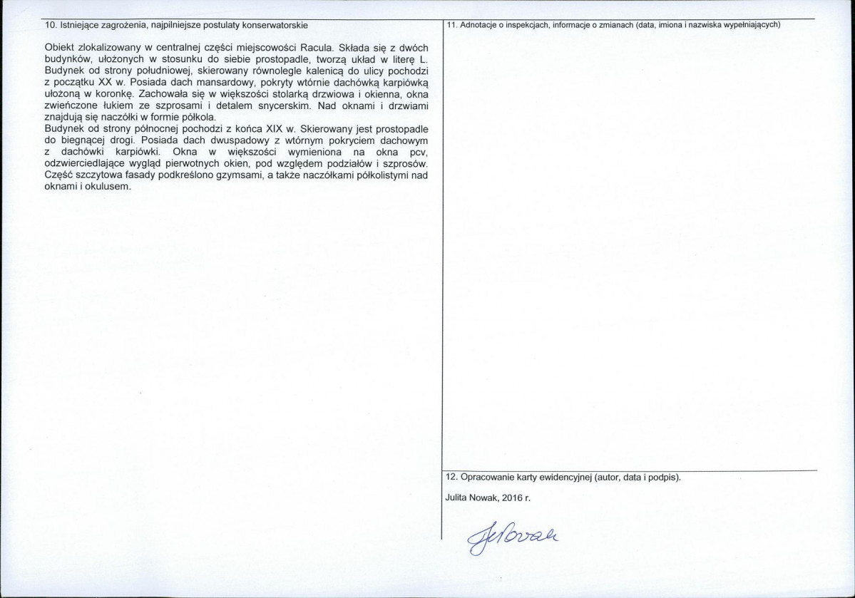 Karta obiektu niewpisanego do rejestru, skan nr 2