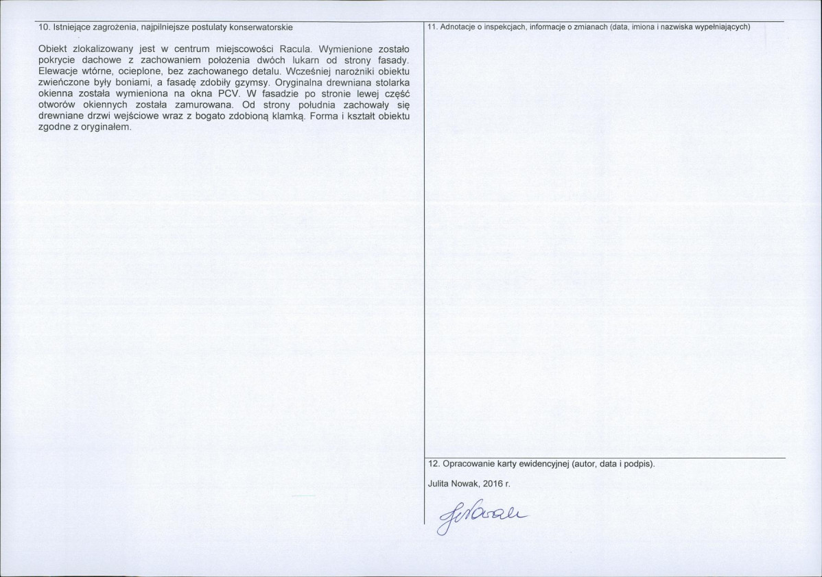 Karta obiektu niewpisanego do rejestru, skan nr 2