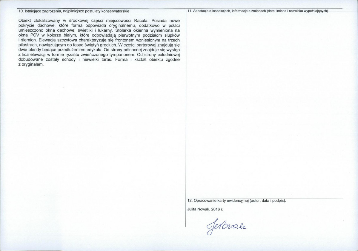 Karta obiektu niewpisanego do rejestru, skan nr 2