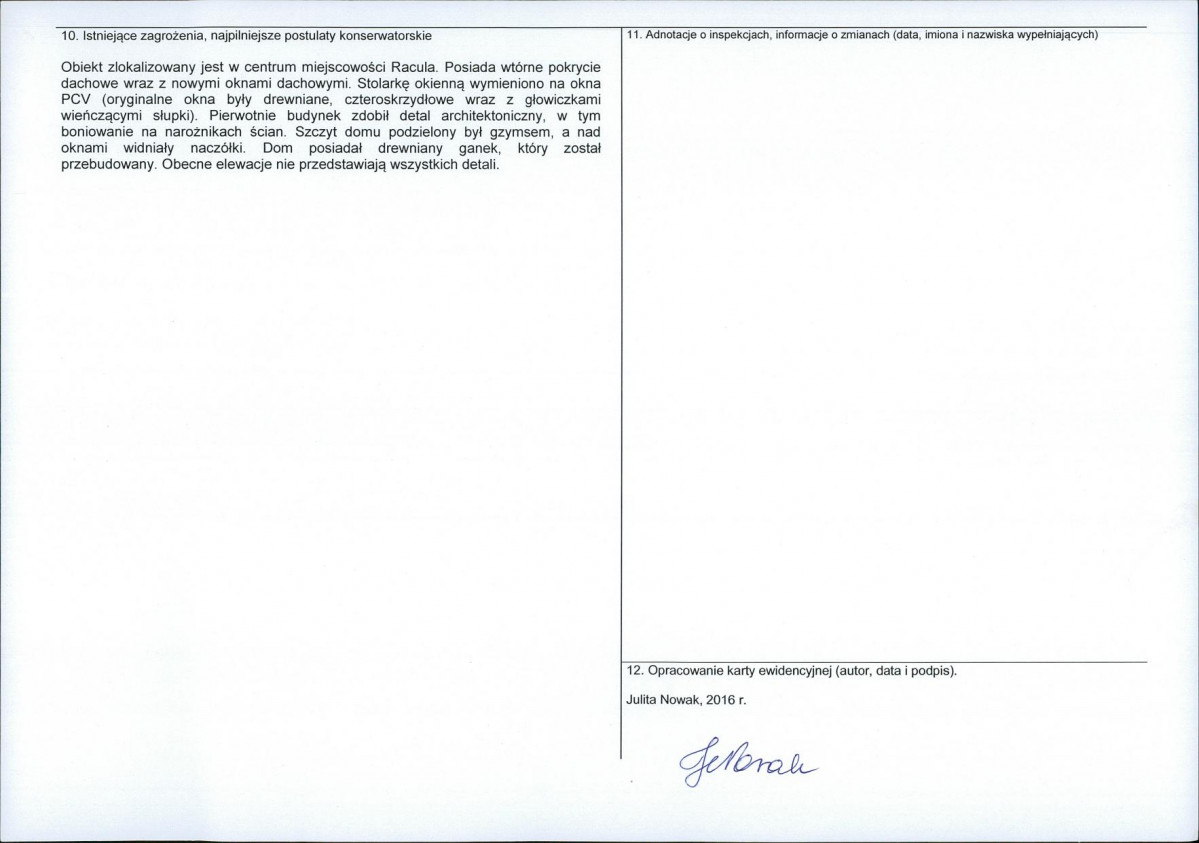 Karta obiektu niewpisanego do rejestru, skan nr 2