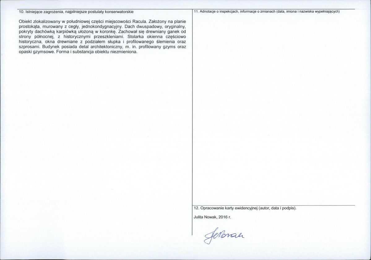 Karta obiektu niewpisanego do rejestru, skan nr 2