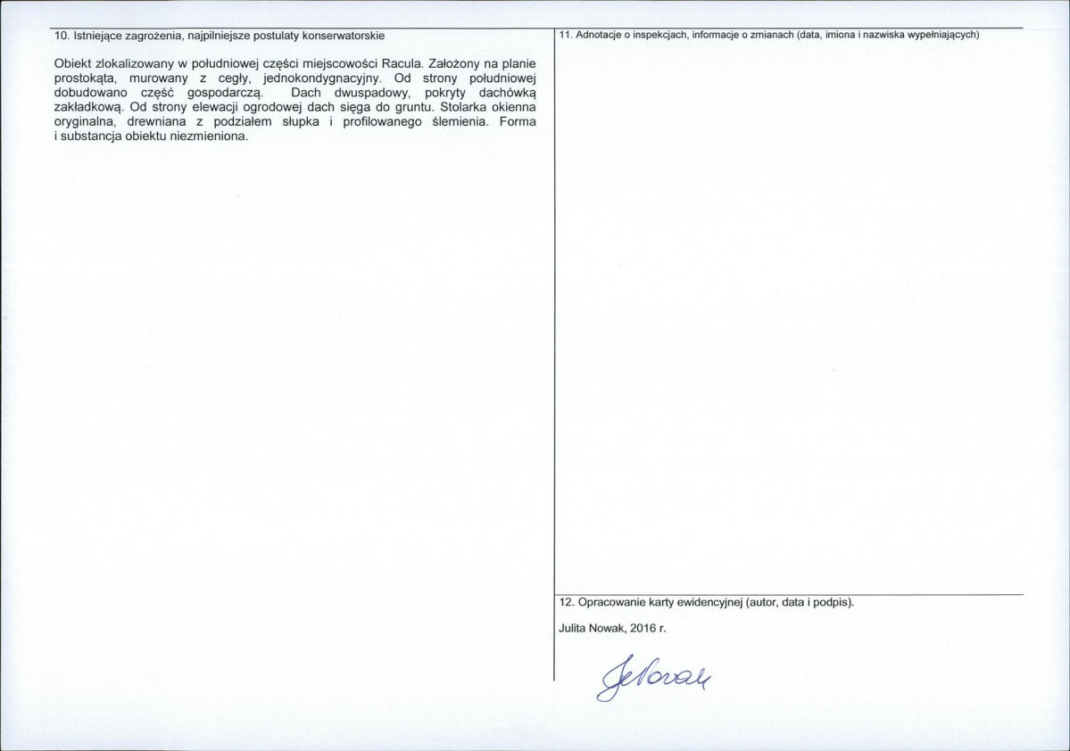 Karta obiektu niewpisanego do rejestru, skan nr 2