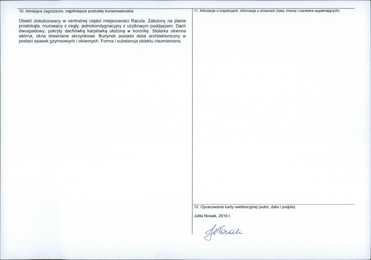 Karta obiektu niewpisanego do rejestru, skan nr 2