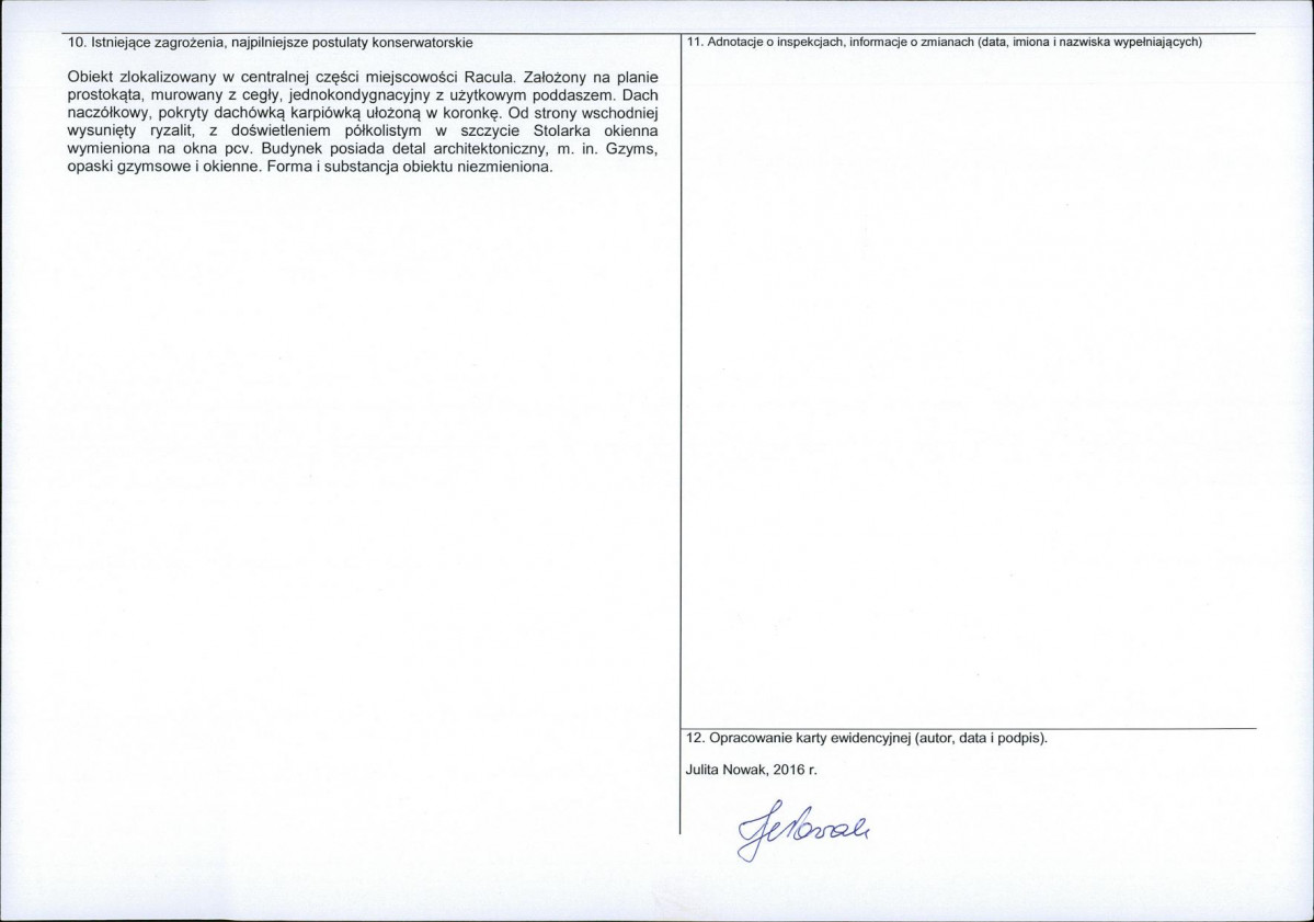 Karta obiektu niewpisanego do rejestru, skan nr 2